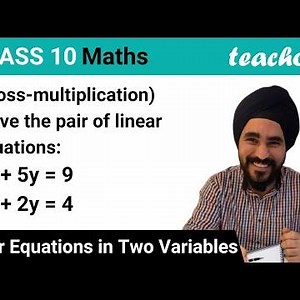 Solve Linear Equations 8x + 5y = 9 and 3x + 2y = 4 - Using Cross Multiplication method - Teachoo