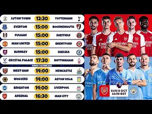 EPL Fixtures Today -Matchday 8 - Premier League fixtures Today - EPL Fixtures 2023/24 -EPL