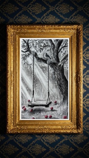 Lonely Swing in a Quiet Forest | Magical Pencil Drawing & Calm Nature Art ✨🌿