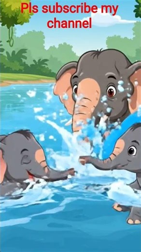 elephant cartoon swimming cartoon #kid#video#viral#