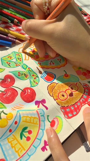 Siyue's Hand-Drawn Diary on Instagram: "Satisfying Hand-Drawn Diary Entry: Coloring Cute Treats . . Tap Follow for Daily Doodles! . . Which color should I use next? . . #coloredpencil #colorpencil #colorpencildrawing #prismacolorpencils #drawing . . #pencildrawing #satisfying #pencilart #pencilsketch #drawingsketch #satisfyingvideos . . #drawingpen #satisfyingsounds #drawingartist #pencilcolordrawing #pencilportraitdrawing #drawingwithpencil #christmastime🎄"