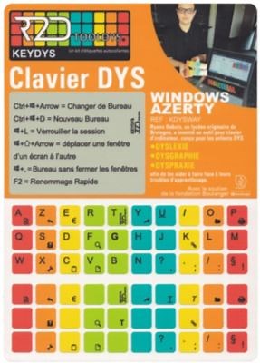 Sticker clavier R2DTOOLDYS Dyslexique Windows | Boulanger