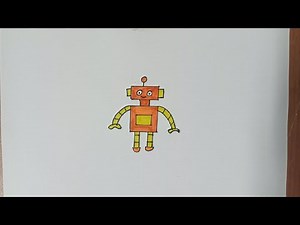 How to draw Robot drawing | easy drawing | step by step | hz drawing | Robot |