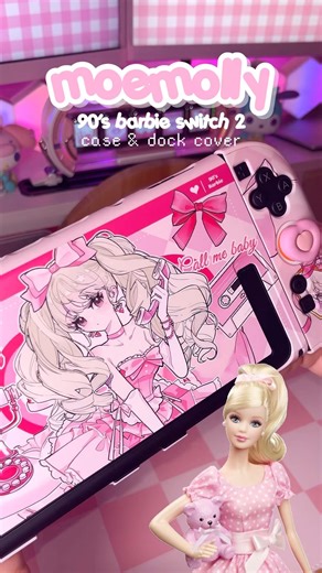 💕 giving my nintendo switch 2 a refresh with the cutest 90's barbie case by moemolly 🎀