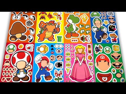 Oddly Satisfying SUPER MARIO STICKER BOOK MAKEOVER With MARIO, LUIGI & YOSHI | ASMR DIY Sticker
