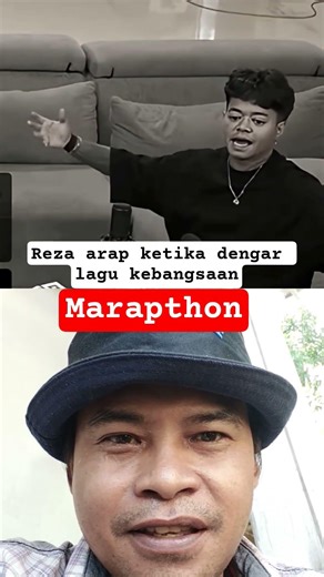moment Reza arap denger lagu kebangsaan #marapthon ##viral #juniexplor