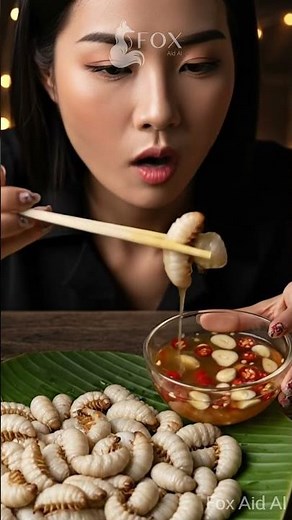 ASMR Eating Live Coconut Worms | Satisfying Juicy & Creamy Sounds | Fox Aid AI