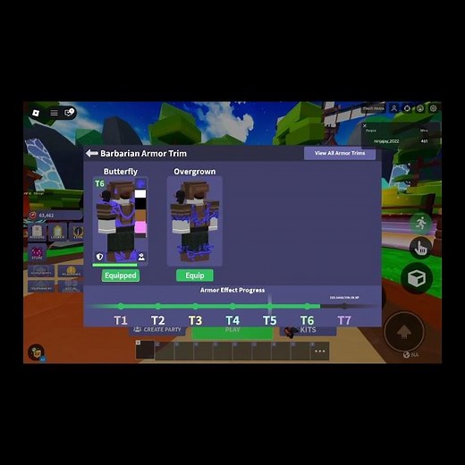 Changing armor trim color in Roblox Bedwars