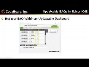 Using Updateable BAQs