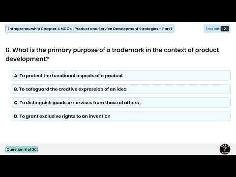 Entrepreneurship Chapter 4 MCQs | Product and Service Development Strategies - Part 1
