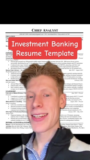 My Investment Banking Resume Template #investmentbanking | investment banking