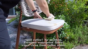 Garden Story Outdoor Bar Stools Set of 2,Woven Barstools with Rattan Back,29'' Outdoor Bar Height Stools Wicker,Patio Bar Chairs Boho Bar Stool,Counter Height Bar Stool Aluminum (Dark Walnut, 2PCS)