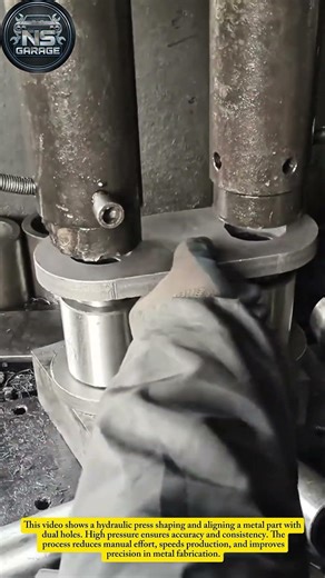 Hydraulic Press Metal Forming | Precision Hole Alignment Process#mechanic #short #usa