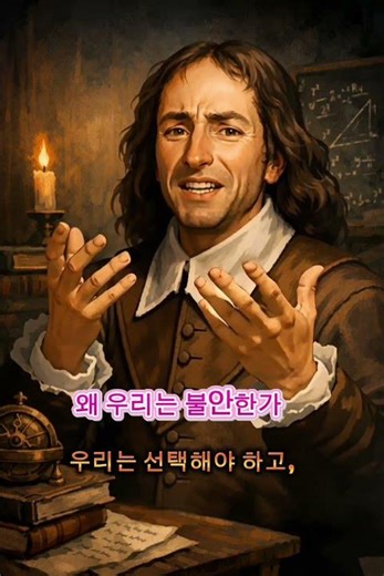 왜 우리는 불안한가 ㅡ 파스칼의 대답#파스칼#불안#자유#행복#철학쇼츠#인문학#사유#삶의태도#선택#책임#humancondition#philosophy