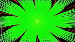 Dynamic comic book style green screen animation with action line effects for overlays and transitions Stock Video