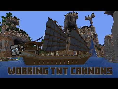 Minecraft Pirate Ship With Working TNT Cannons