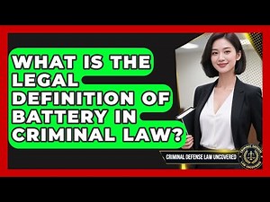 What Is The Legal Definition Of Battery In Criminal Law? - Criminal Defense Law Uncovered