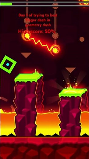 Day 1 of trying to best finger dash in geometry dash high score is 50% #geometrydash