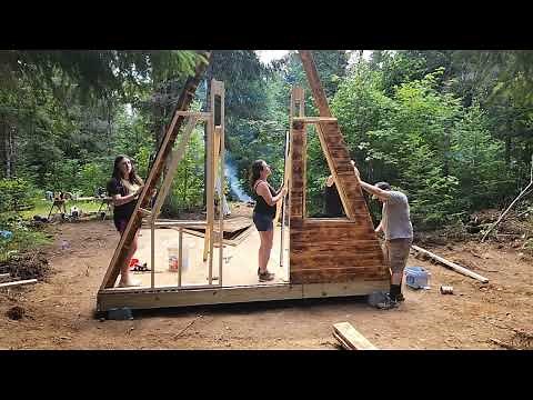 Day 2, of 7 Day A Frame Cabin Build