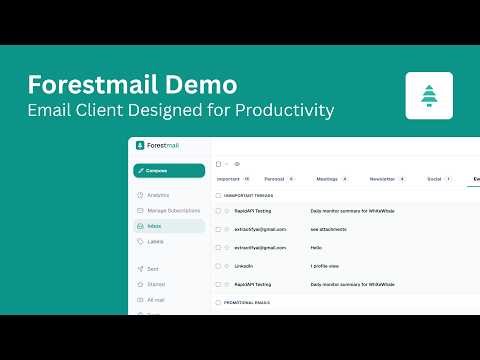 AI-powered email client designed for productivity (Forestmail Demo)