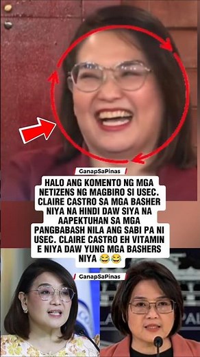 USEC. CLAIRE CASTRO, SUPALPAL ANG MGA BASHERS! GINAWANG "VITAMIN E" ANG MGA BASHERS! 😱😂#shorts