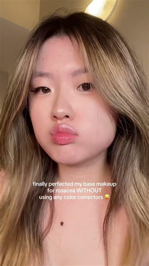 pov: you perfected your BASE MAKEUP for ROSACEA WITHOUT color correctors