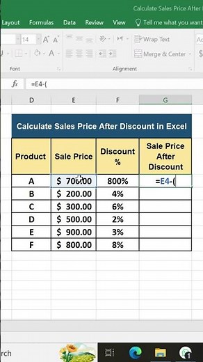 Calculate Sales Price After Discount in Excel | Easy Formula Guid