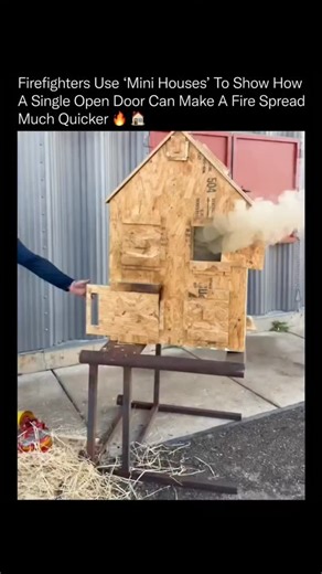 explains universe🌐 on Instagram: "This tiny wooden house reveals a dangerous truth about fires that most people underestimate. 🚨🔥 Firefighters use models like this to study how air movement, oxygen flow, and pressure changes control a fire’s behavior. The moment a window or door opens, oxygen floods in, flames intensify, and smoke spreads at terrifying speed. This is why shutting doors during a fire can slow its growth, limit toxic smoke, and give precious extra seconds to survive or be rescu