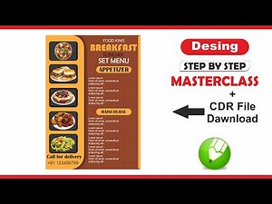Restaurant menu card design in Corel draw x7 step by step free download CDR 👇