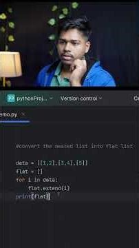 How to convert nested list into flat list using for loop #python
