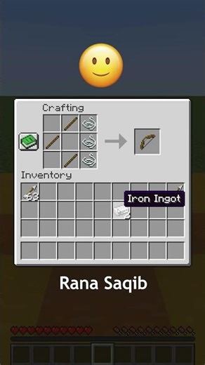 Minecraft me craft a iron bow #minecraft #mcpe #shorts