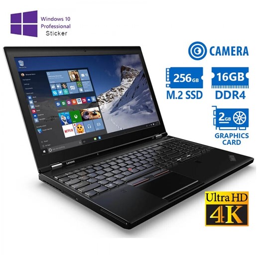 Lenovo ThinkPad P50 Refurbished Grade A 15.6" (Core i7-6820HQ/16GB/256GB SSD/W11 Pro)