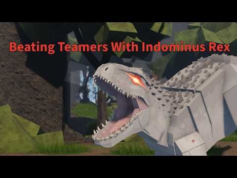 Killing mass teamers with Indominus Rex | ROBLOX Jurassic Blocky