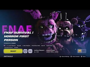 FNAF SURVIVAL I HORROR FIRST PERSON MAP FORTNITE CREATIVE - ALL MASKS, SECRET CODE, VHS TAPE, LEVERS