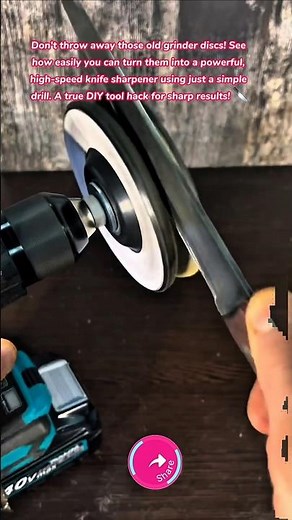 FAST DIY Knife Sharpener! 🔪 (Old Grinder Disc Tool Hack) #diy #tips #tricks #lifehacks #how #tools
