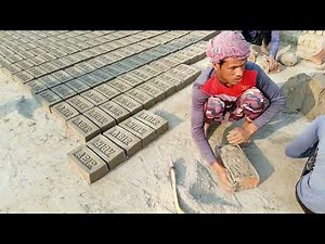 how to make clay brick | traditional way of making brick by hand.