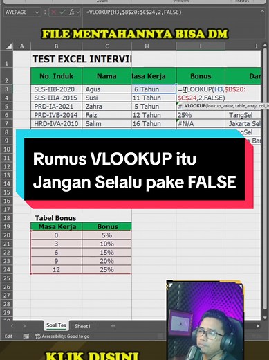 VLOOKUP Di Excel: Jangan Selalu Pake FALSE