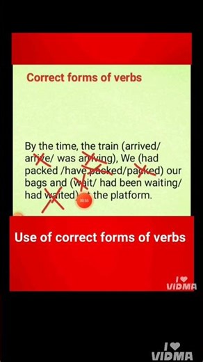 Use of correct forms of verbs | Verb forms | Tense