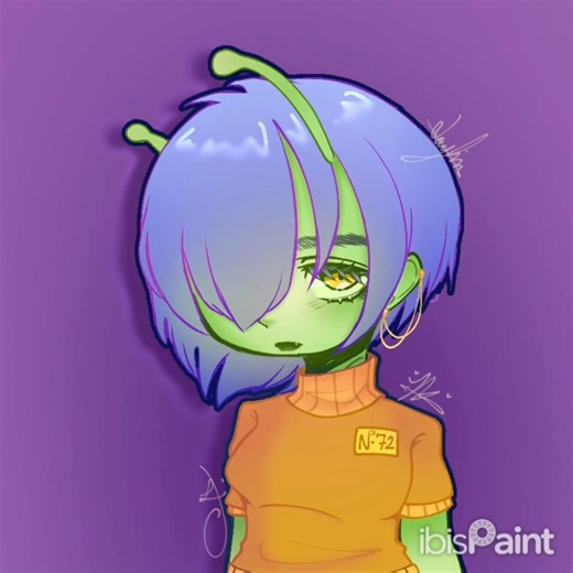 New alien OC☺️!! #art #ibispaintx #drawingapp #digitalart #oc #alien #headlock #ytshorts #fyp