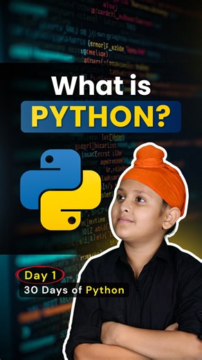 Alakhveer Singh on Instagram: "Day 1 of #30DaysOfPython We’re starting with the basics: What is Python? And yes… your first line of code is as simple as this: print(“Hello World”) ➡️ This command tells Python to display text on the screen. That’s it. One line and you’re officially coding! If you want to learn Python step-by-step in the next 30 days, hit follow and turn on notifications Let’s build something awesome together 🚀 . . . . . . . #learnpython #pythonbeginner #codingforbeginners #pytho