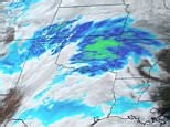 24-hour timelapse of the winter storm advancing across the Southern US