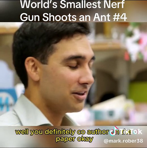 Finish. World’s Smallest Nerf Gun Shoots an Ant #markrober #inventor #viral