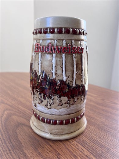 1981 Budweiser Holiday Stein | Vintage Beer Stein | Clydesdales Winter Scene Mug | Anheuser Busch Collectible | Rustic Bar Decor - Etsy
