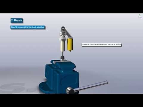 3D Repair Manual shock absorber of motorcycle OHLINS type