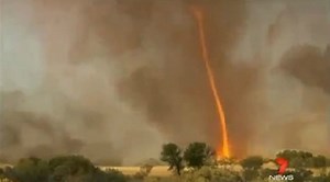 Recorded tornado of fire in Australia