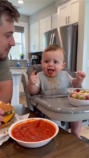 Baby's first encounter with spicy 🔥🥵