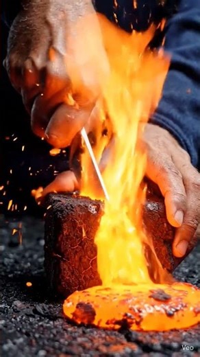 Cutting Fire Lava Ball 🔥 | Satisfying Lava Flow