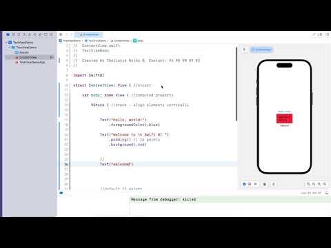1.Text () | TextView () || Swift UI lectures | SWIFT UI | SwiftUI Framework | Swift Language 🚀 🍎