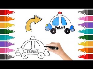 How to Draw Police Car for Kids / Easy drawing 🚓✨