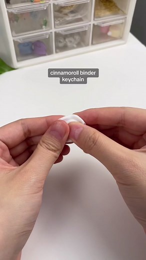 making a cinnamoroll binder keychain with foam clay! #clay #airdryclay #cute #cinnamoroll #sanrio